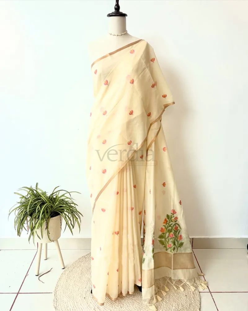 Premium Soft Muga Cotton Saree view 12