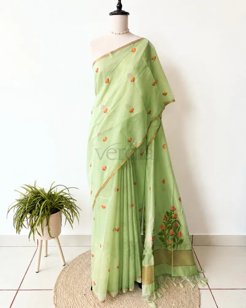 Premium Soft Muga Cotton Saree view 13