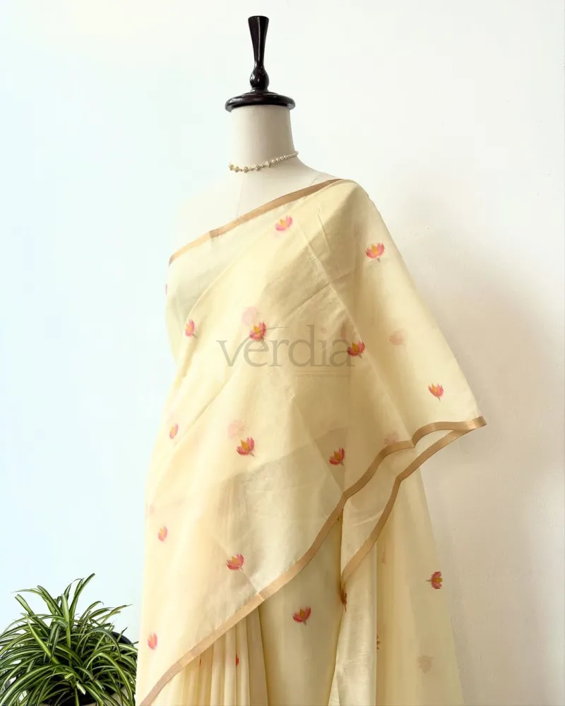Premium Soft Muga Cotton Saree view 4