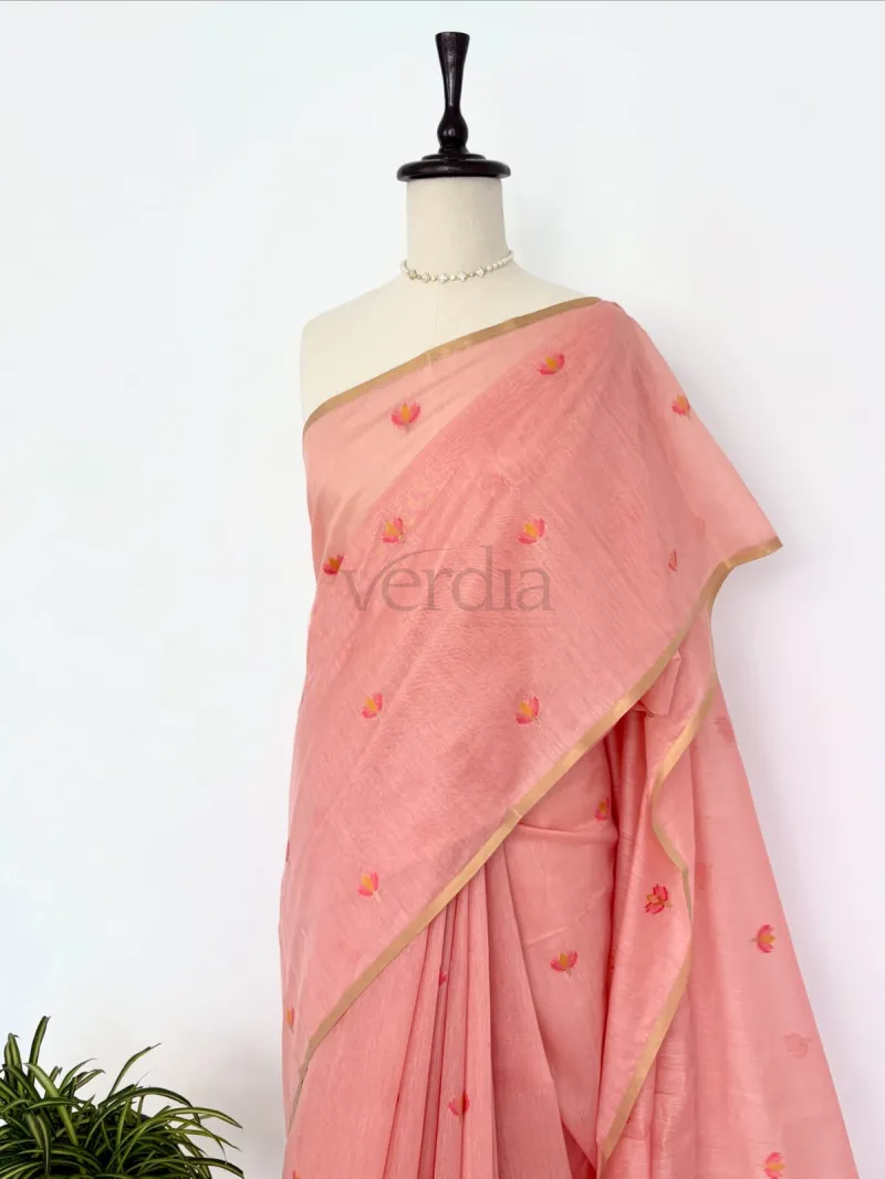 Premium Soft Muga Cotton Saree view 5