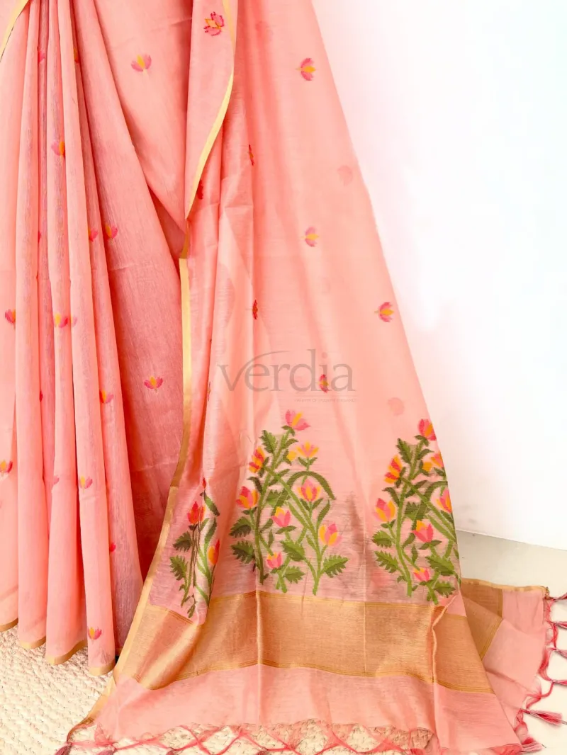 Premium Soft Muga Cotton Saree view 8