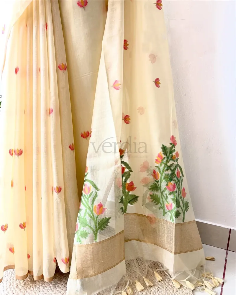 Premium Soft Muga Cotton Saree view 9