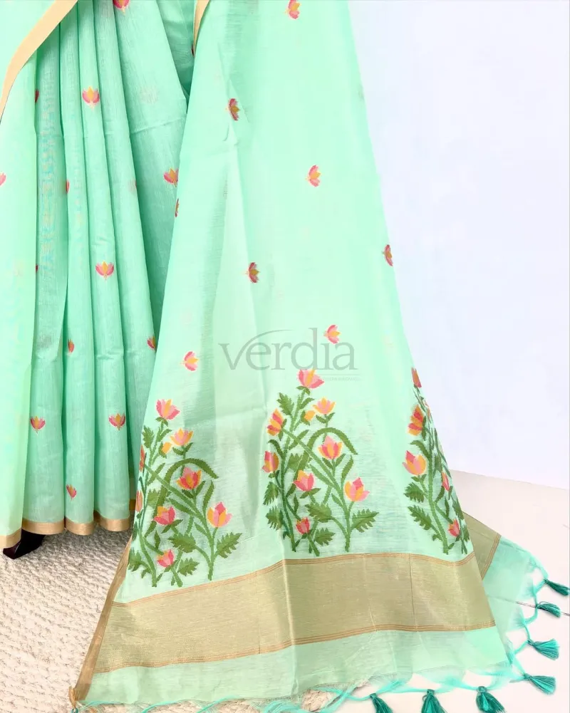 Premium Soft Muga Cotton Saree view 10