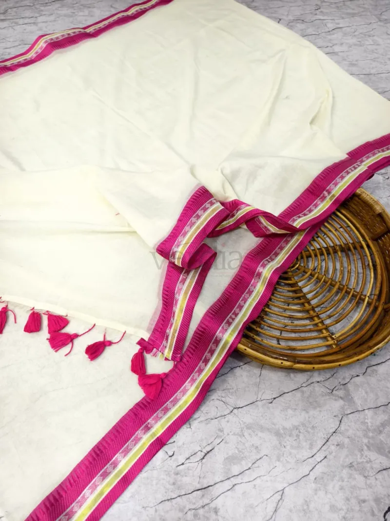 Mull Cotton Saree view 2