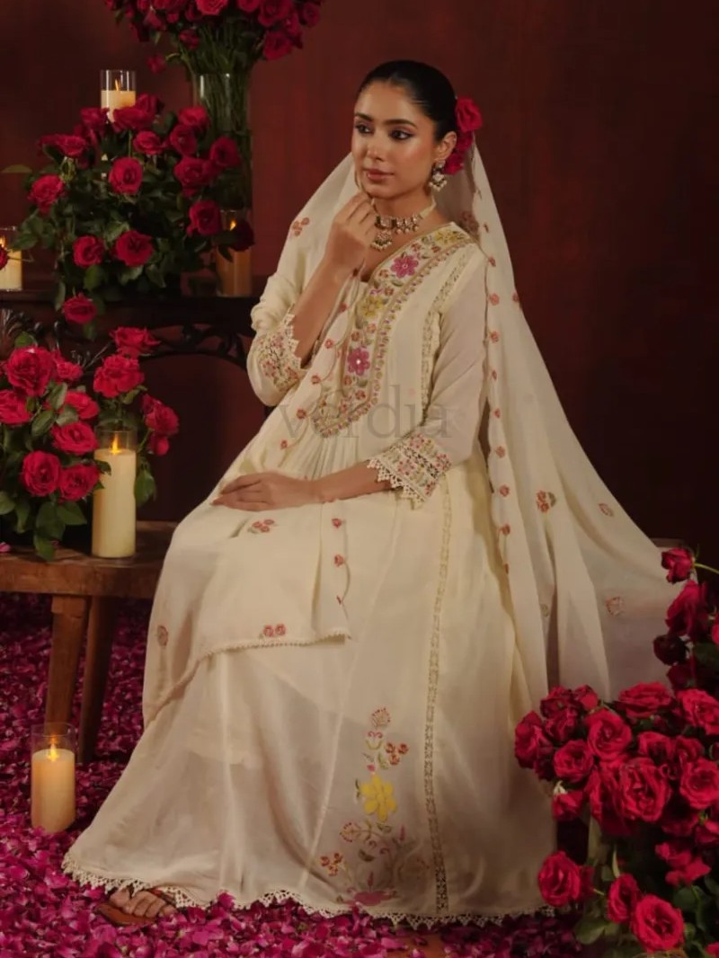 Cotton Mal Anarkali Kurti (semi-stitched) Set view 3