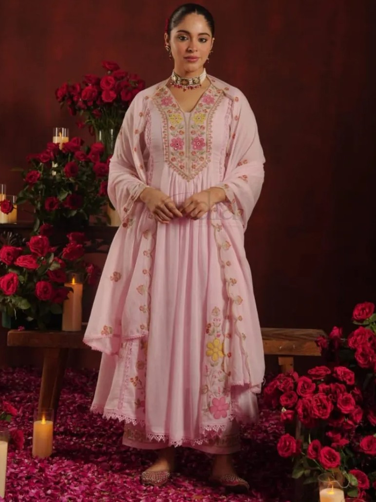 Cotton Mal Anarkali Kurti (semi-stitched) Set view 5