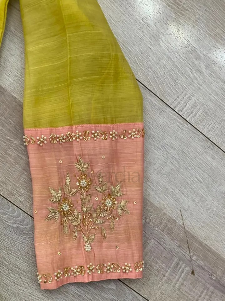 Mul Chanderi Dress Set With Hand Work view 7