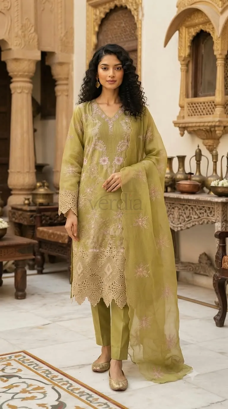 Premium Cotton Kurti Set With Dupatta