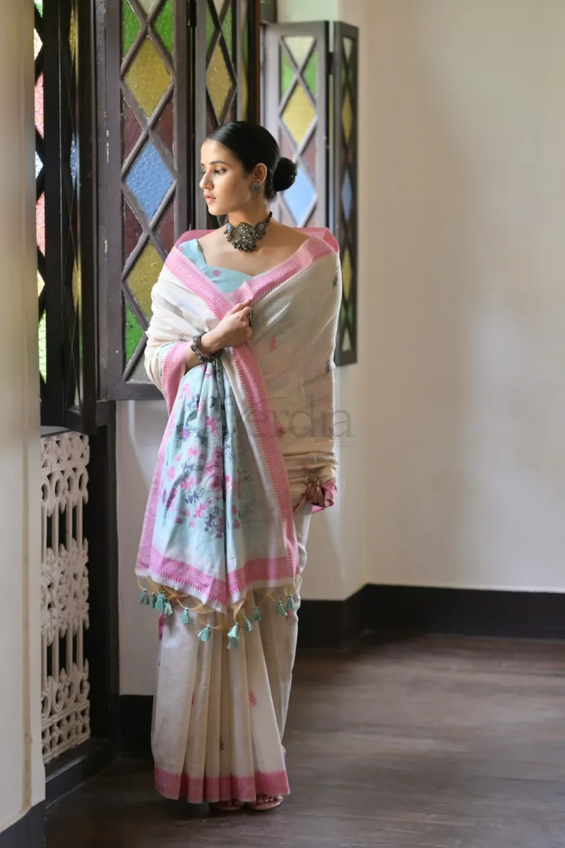 Premium Soft Muga Cotton Saree view 5