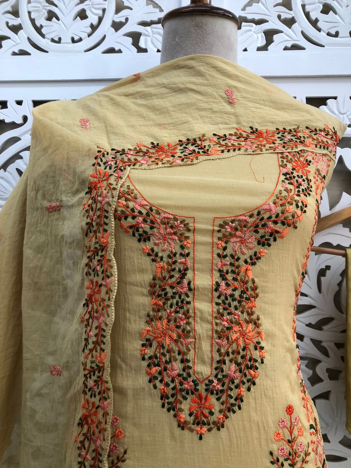 Mal Chanderi Unstitched Suit Material view 3
