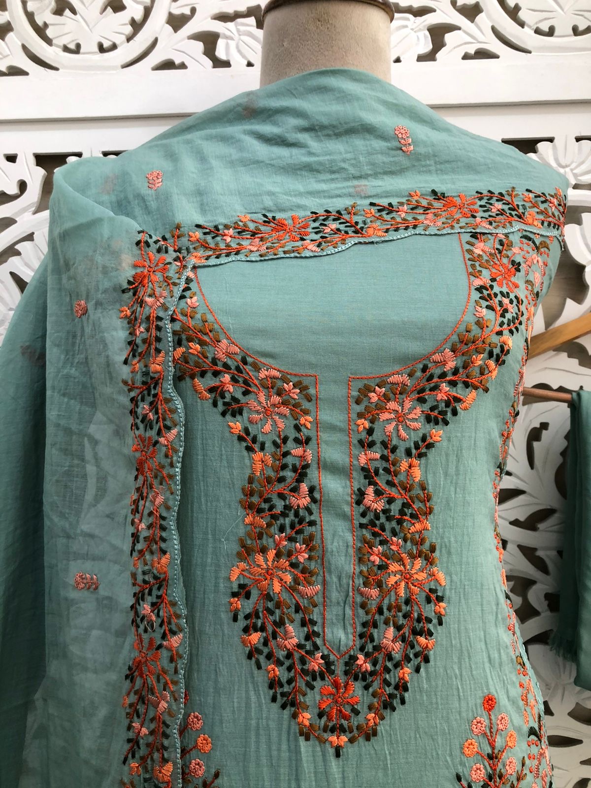 Mal Chanderi Unstitched Suit Material view 5