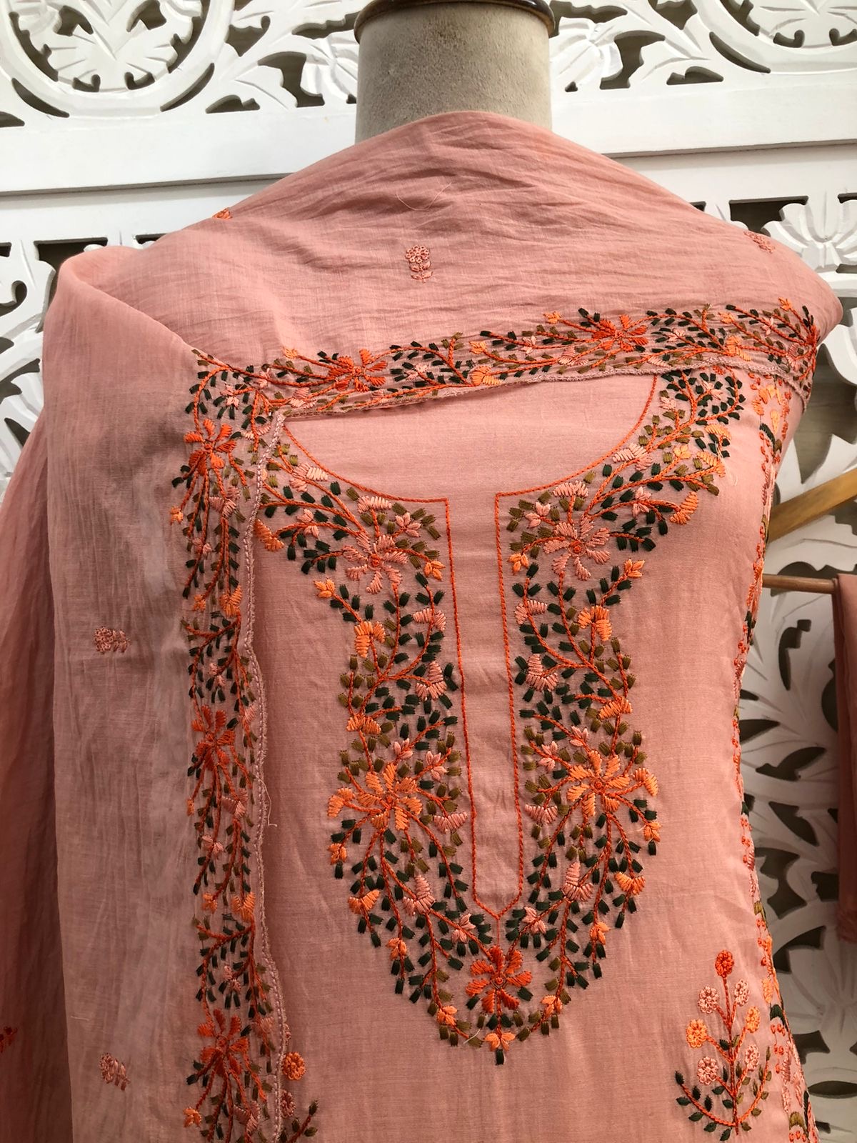 Mal Chanderi Unstitched Suit Material view 7