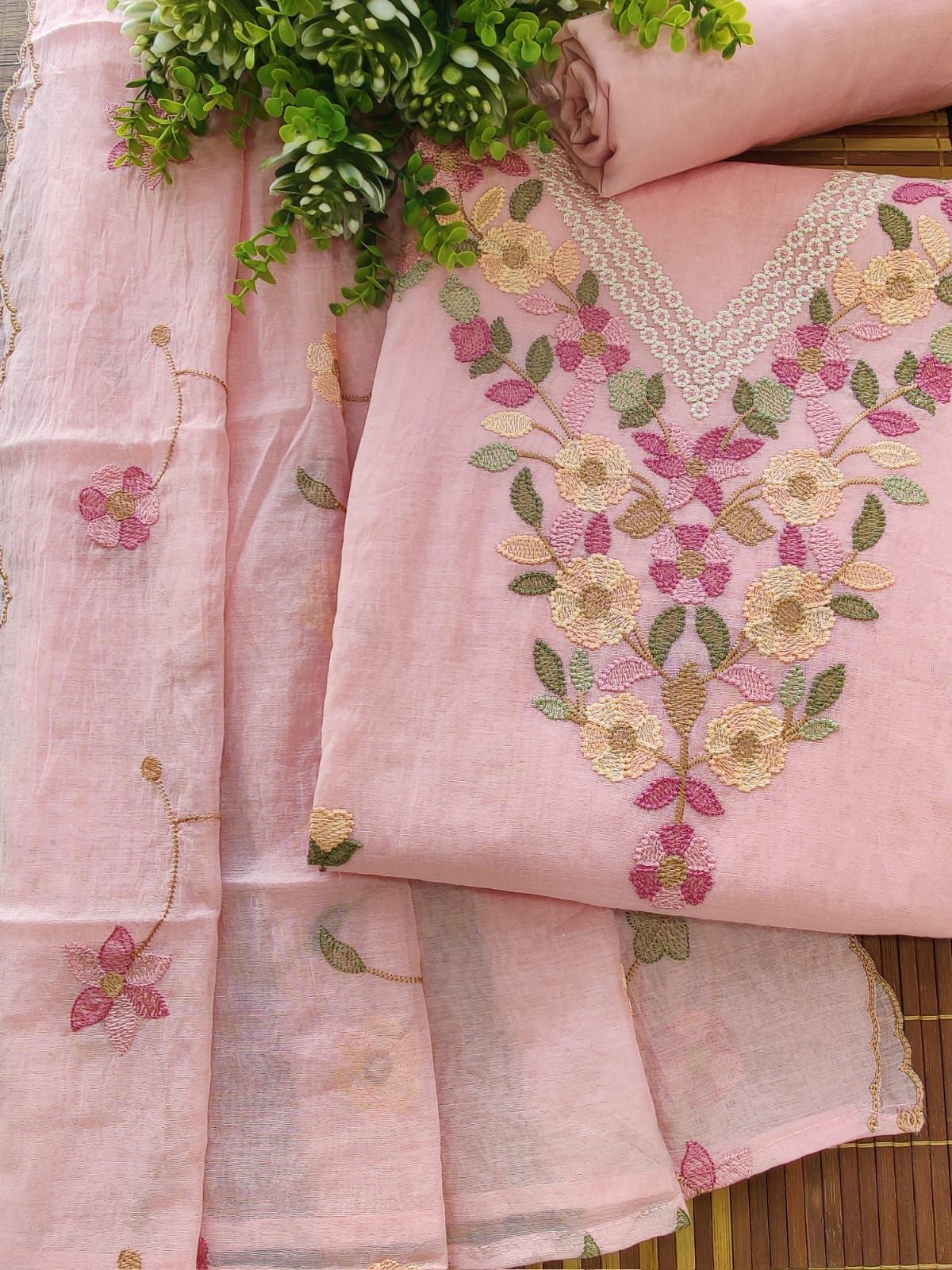 Unstitched Mal Chanderi Suit Material