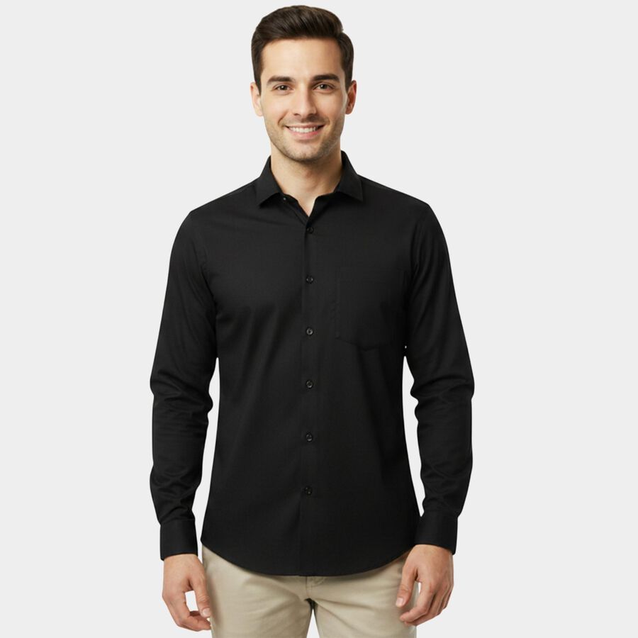 Black Cotton Classic Collar Formal Shirt