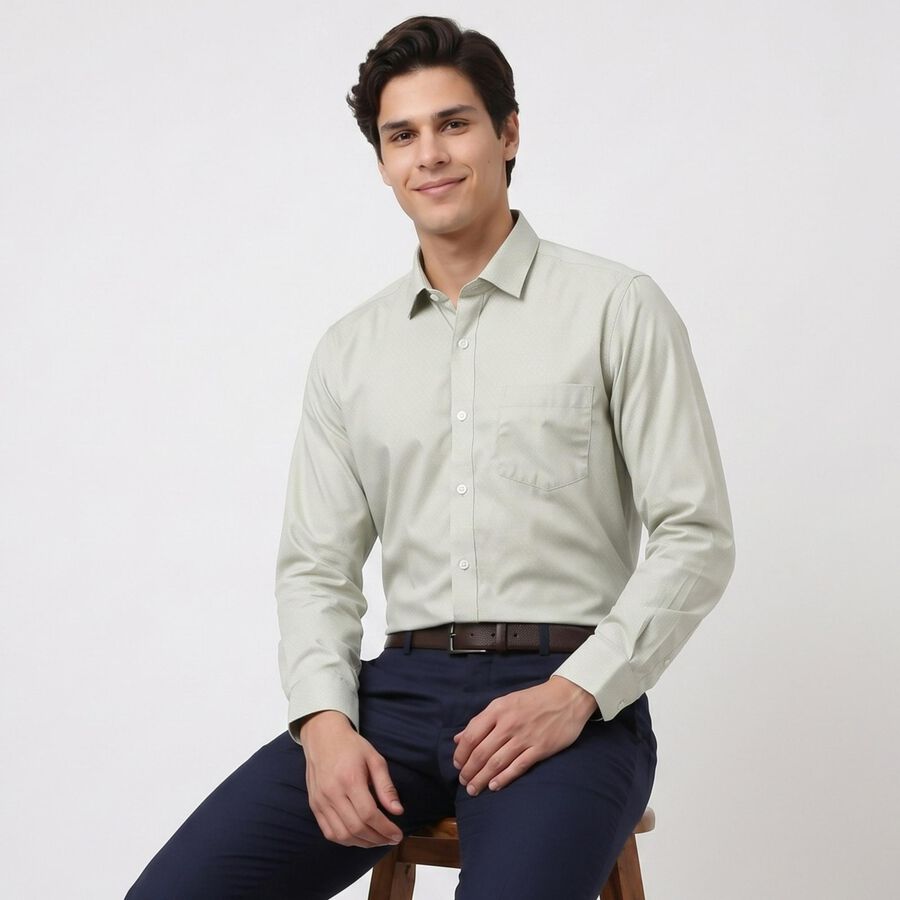 Mint Green Regular Fit Formal Shirt view 2
