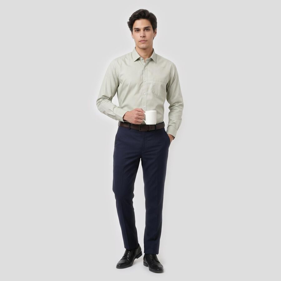 Mint Green Regular Fit Formal Shirt view 5