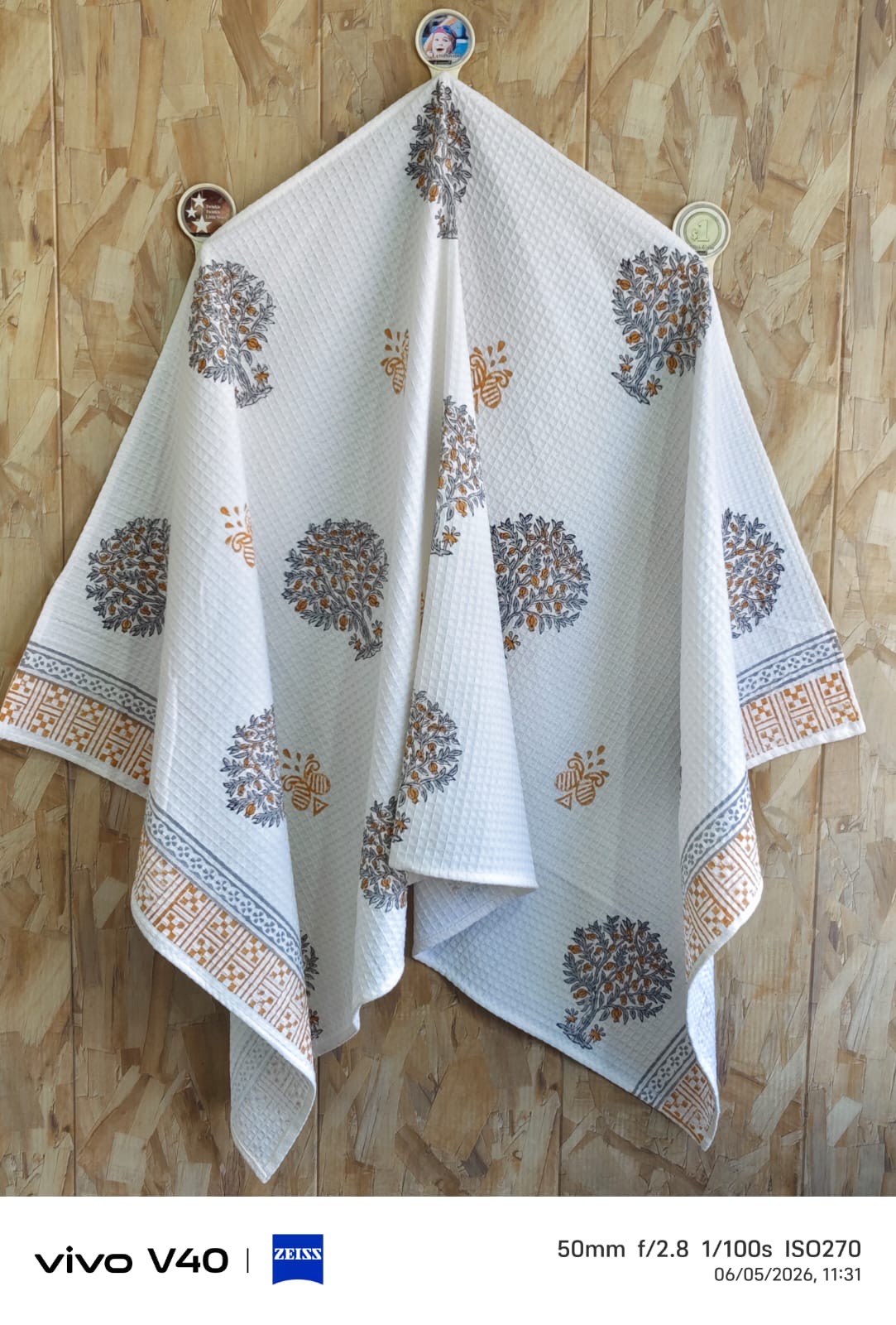 Ultra Premium Waffle Towels With Handblock Printed Bath Towel view 4