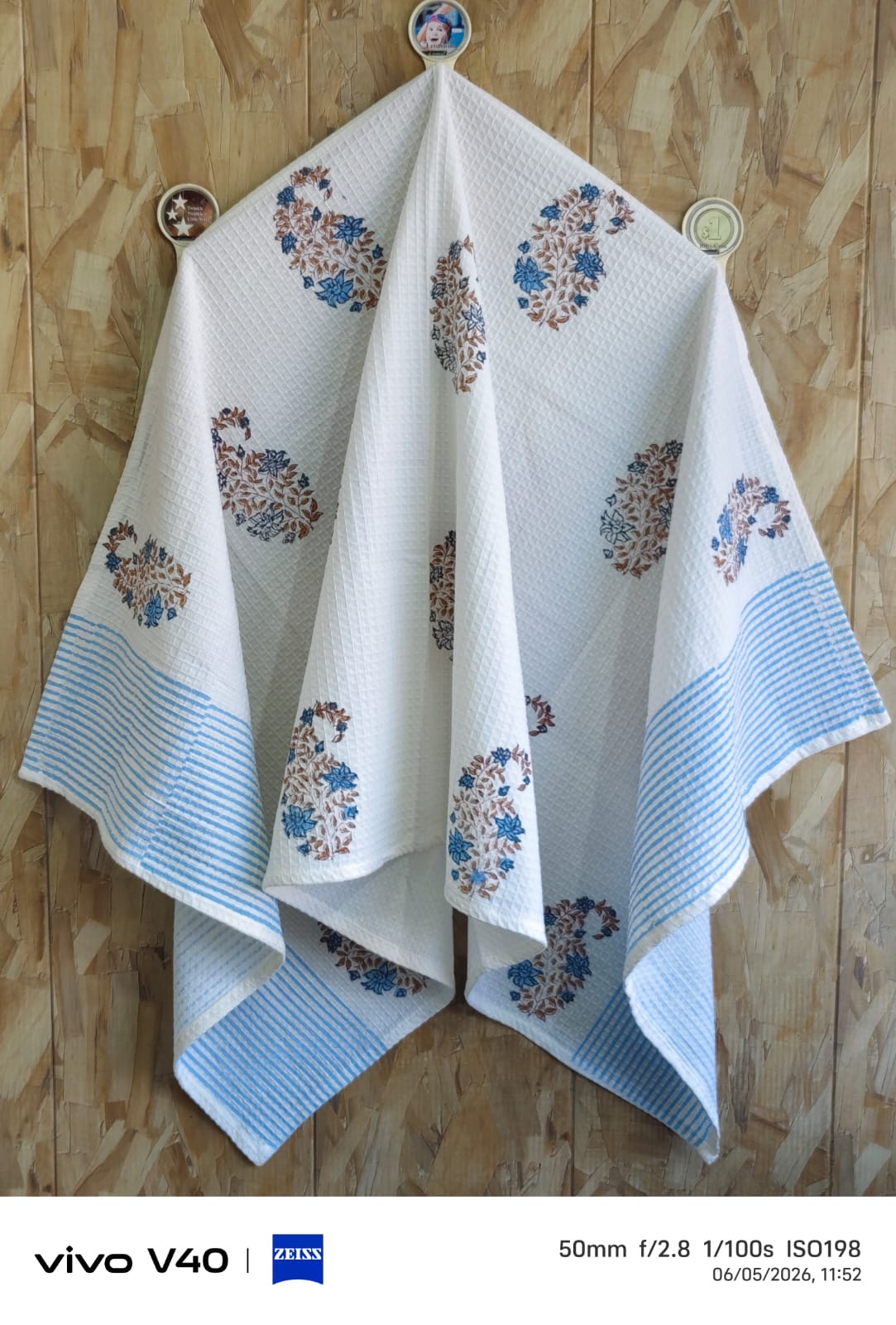 Ultra Premium Waffle Towels With Handblock Printed Bath Towel view 6